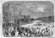ブローニュの森でスケートをする人々（1858年）
