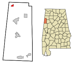 Location in Quận Lamar, Alabama