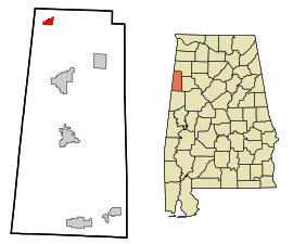 Lamar County Alabama Incorporated and Unincorporated areas Detroit Highlighted.svg