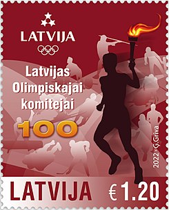 Latvian Olympic Committee 2022 stamp.jpg