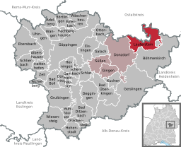 Läget för Lauterstein i Landkreis Göppingen
