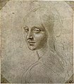 Volto di fanciulla, disegno di Leonardo da Vinci, punta di metallo e biacca su carta preparata, 18.2×16 cm, 1478-1485 circa, inv. no. D.C. 15572 recto (Biblioteca Reale di Torino)[25]