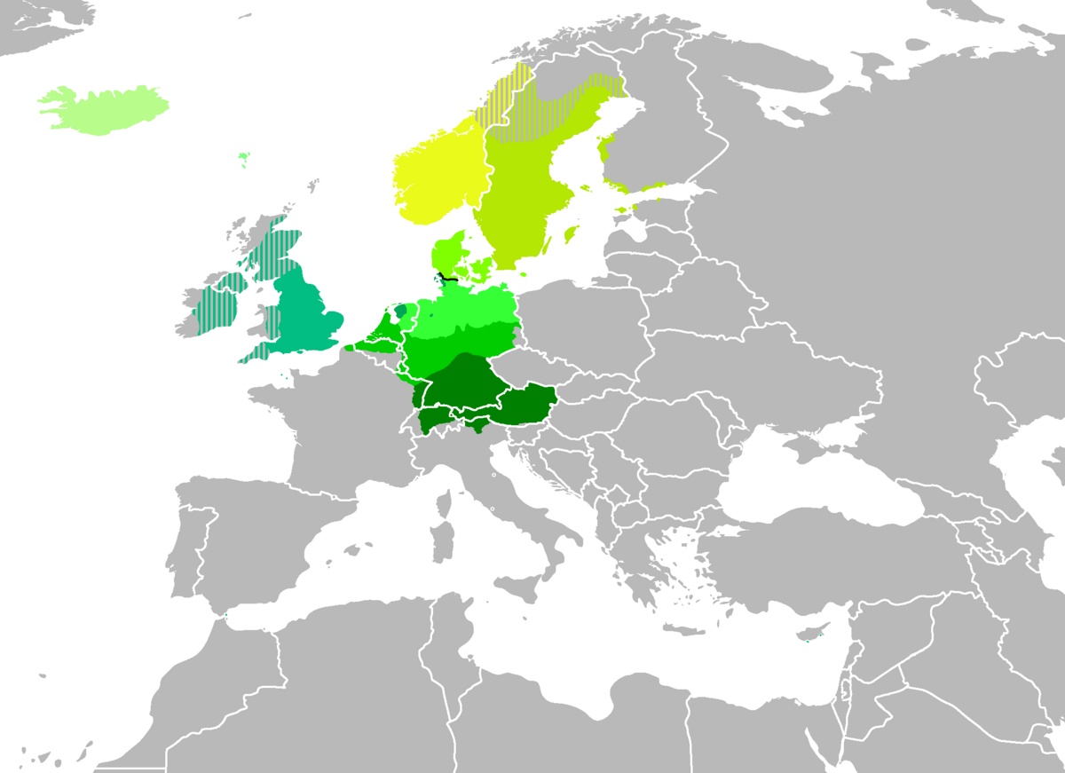 Германские языки карта