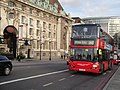 London United SP35 (YN08 MRV), a Scania OmniCity, in Westminster Bridge Road, Lambeth (borough), London on route 148.