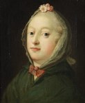 Porträtt av Drottning Louise. Oljemåleri av Carl Gustaf Pilo (1740-talet)