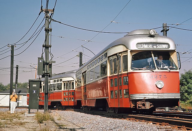 PCC streetcars on the D branch in 1965