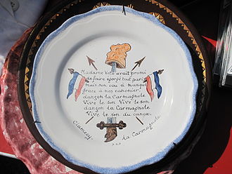 Plate with the text of the beginning of the song Madame Veto.jpg