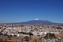 Panorámica de Puebla con la Malinche al fondo