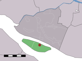 Placering af øen Tiengemeten i den tidligere kommune Korendijk