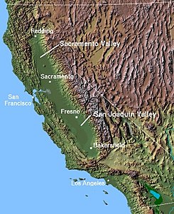 Karte von San Joaquin Valley