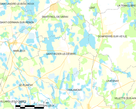 Mapa obce Saint-Nizier-le-Désert