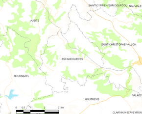 Poziția localității Escandolières