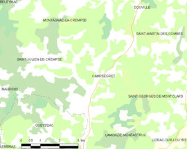 Mapa obce Campsegret