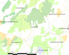 Mapa obce Solérieux