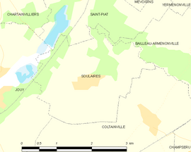 Mapa obce Soulaires