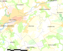 Carte de la commune de Pencran