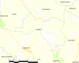 Mapa obce Homps