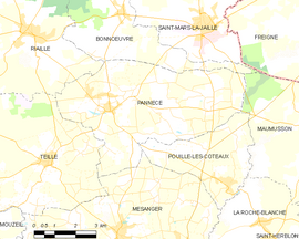 Mapa obce Pannecé