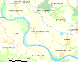 Mapa obce Saint-Benoît-sur-Loire