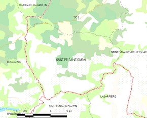 Poziția localității Saint-Pé-Saint-Simon