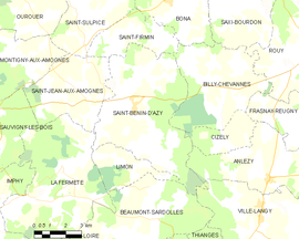 Mapa obce Saint-Benin-d’Azy