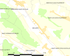 Mapa obce Meulers