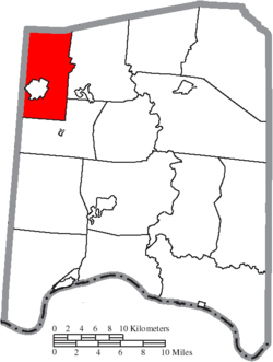 温彻斯特镇区在亚当斯县的位置