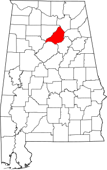 Разположение на окръга в Алабама