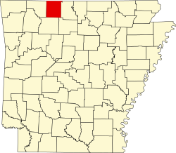 Karte von Boone County innerhalb von Arkansas