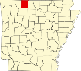 Locatie van Boone County in Arkansas