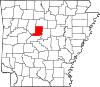 Map of Arkansas highlighting Conway County.svg