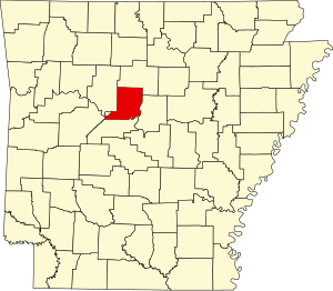 Carte de l'Arkansas mettant en évidence le comté de Conway