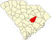 Güney Carolina haritası, Clarendon County.svg'yi vurguluyor
