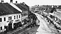 Calle principal del mercado en Miskolc, 1884