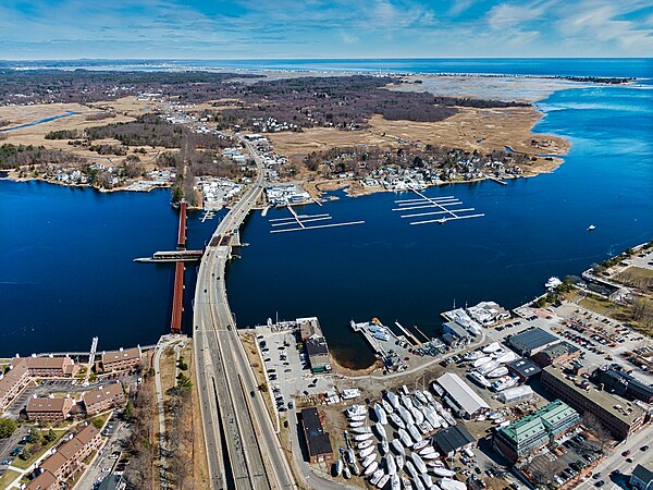 Mouth of Merrimack River in Newburyport, Massachusetts, in 2021
