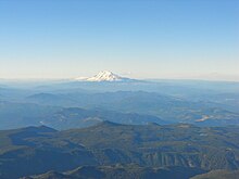 Aerial view of the south face from across the Columbia River Gorge