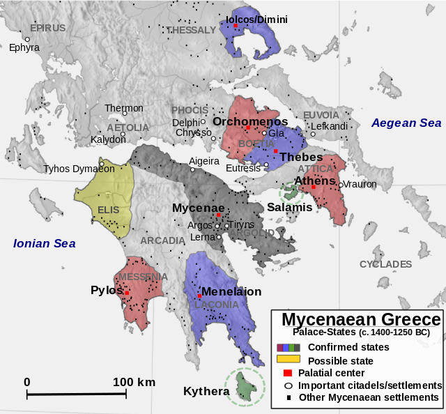 Reconstruction of the political landscape in c. 1400–1250 BC mainland southern Greece