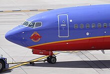 N266WN Boeing 737 Southwest Nose (8902099443).jpg