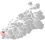 Sande markert med rødt på fylkeskartet