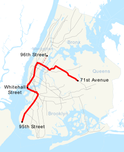 Map of the "R" train