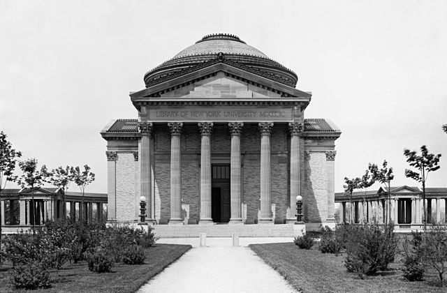 Gould Memorial Library of Bronx Community College, designed by architect Stanford White, shown in 1904 when the campus was part of New York University