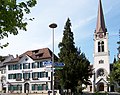 Ansicht mit der reformierten Kirche