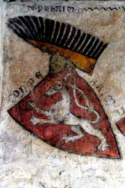 The oldest depiction of coat of arms of Bohemia, castle Gozzoburg in Krems (13th century)