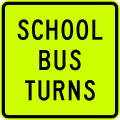 (W16-6.2/PW-34.2) School bus turning area