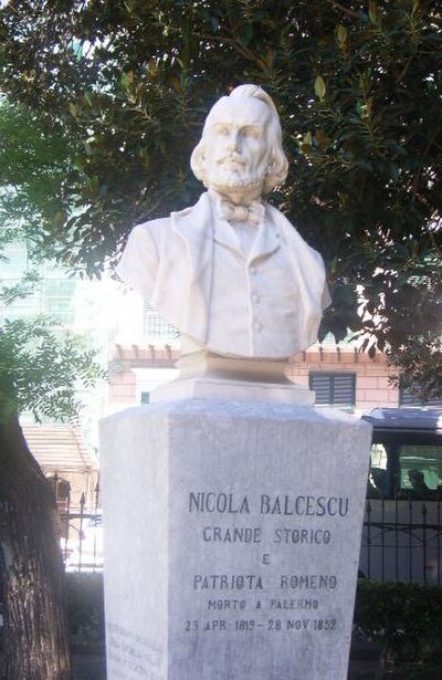 Bălcescu's bust in Palermo