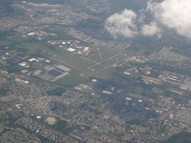 Aerial view around the Northeast Philadelphia Airport