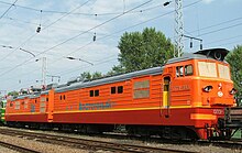 RZD two-unit industrial quarry OPE1 electro-diesel locomotive OPE1-393.jpg