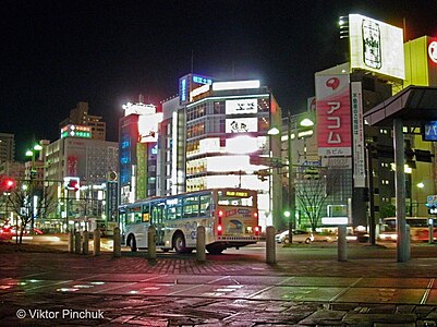 Окаяма, вечерняя улица