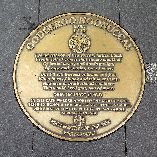 File:Oodgeroo Noonuccal plaque in Sydney Writers Walk.jpg