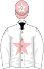 White, pink star, pink cap, white star